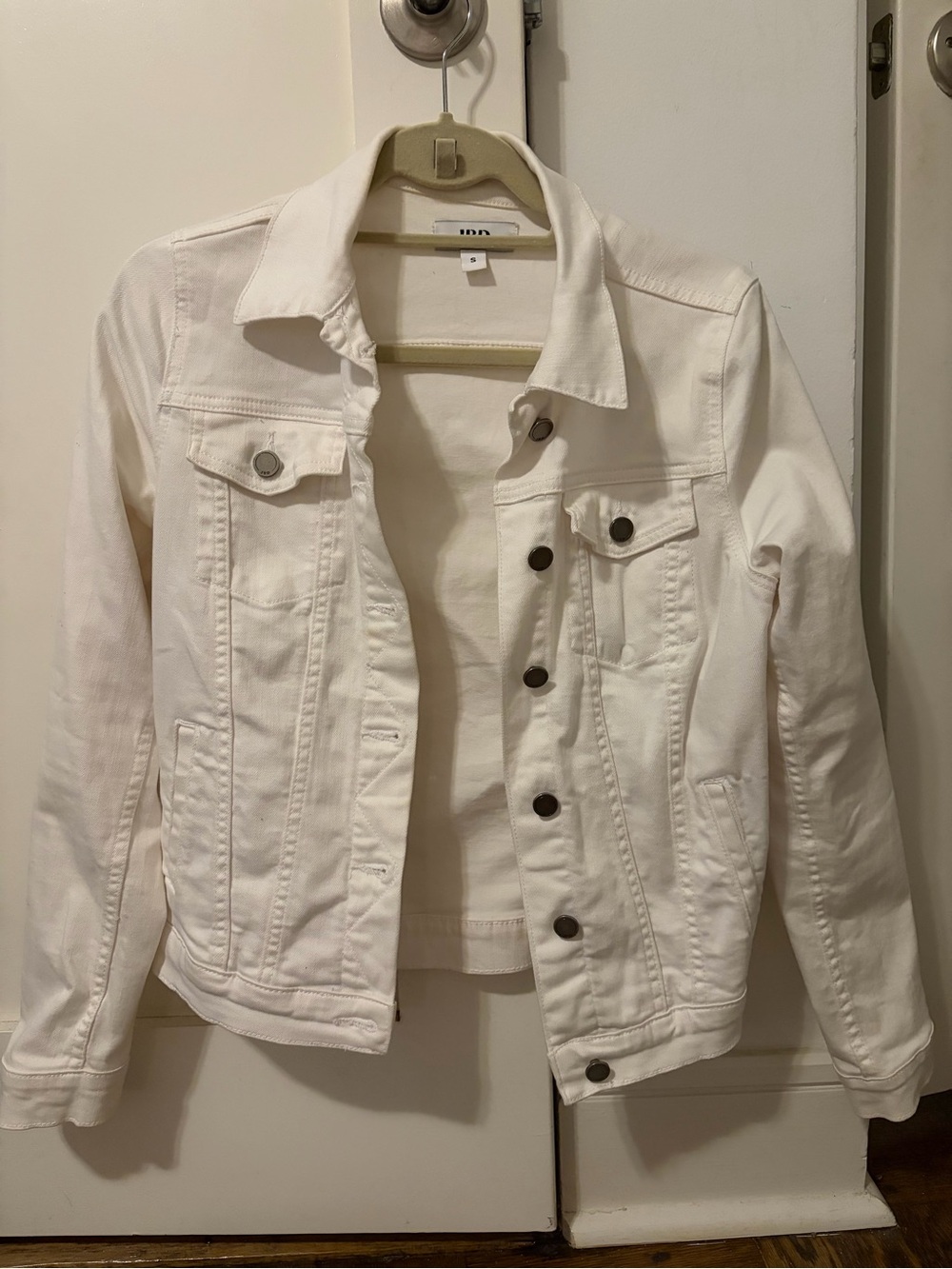 Women's White Denim Jacket - Classic Button-Front Jean Jacket